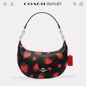 Coach Payton Hobo Bag With Wild Strawberry Print